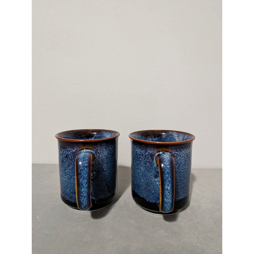 Ocean Waves by West Elm Blue & Brown Coffee Mugs Set Of 2 Discontinued - Picture 9 of 10
